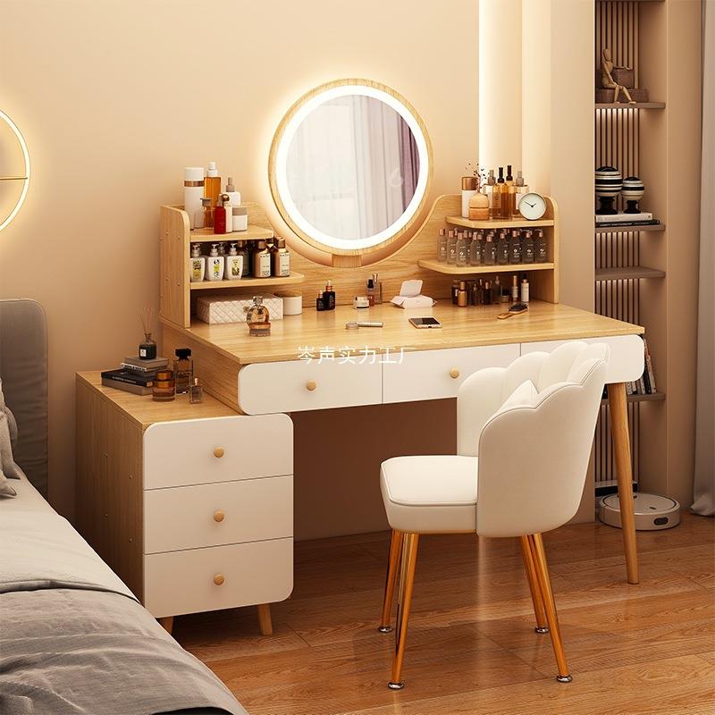 现代简约梳妆台卧室简约现代小户型大容量收纳床头柜一体化妆桌子