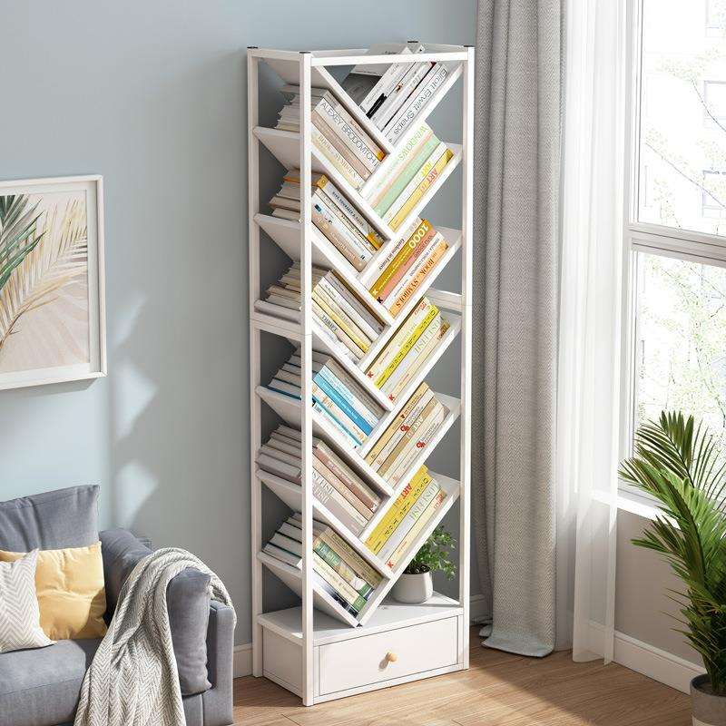 树形书架落地创意儿童小型收纳书柜卧室置物架客厅绘本铁艺小架子