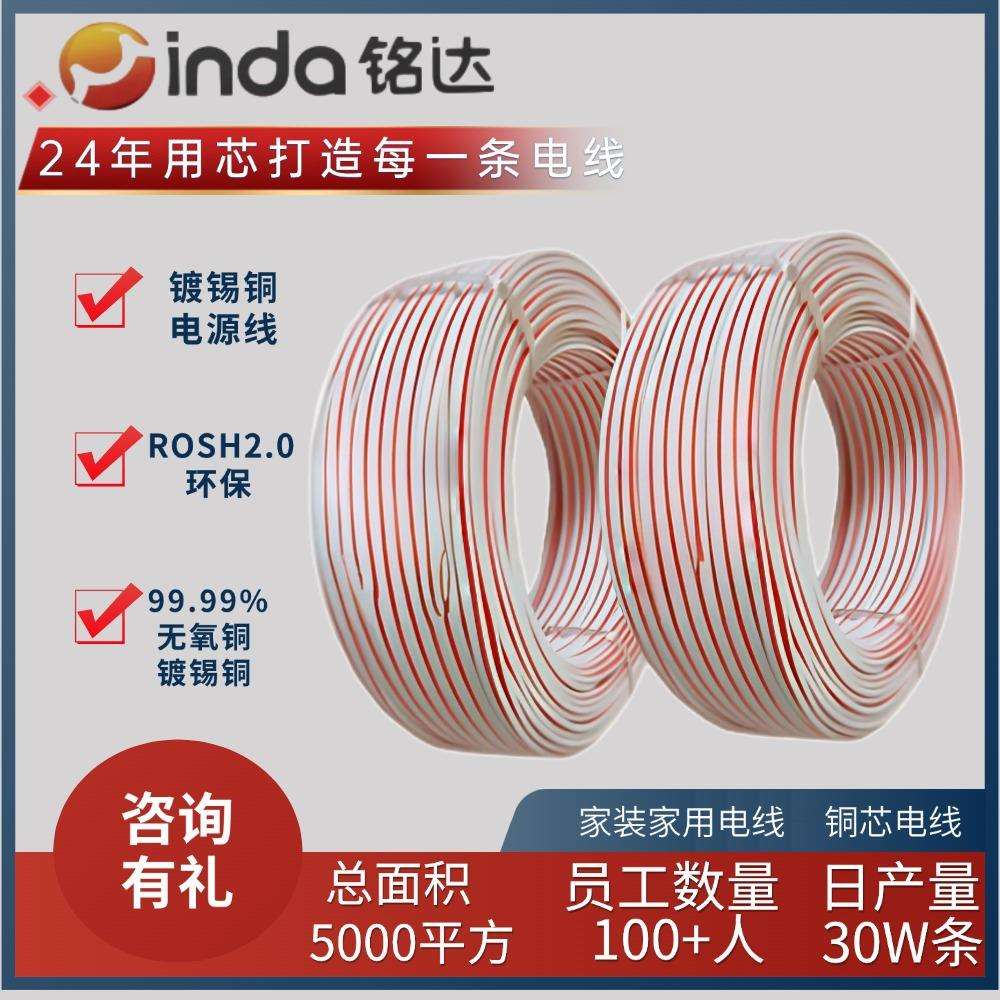 0.6平方红白色平行线镀锡铜RVB喇叭音响门铃2芯铜线并线