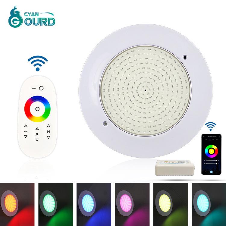 跨境亚马逊led低压防水超薄泳池灯全灌胶12v七彩RGB遥控水下壁灯