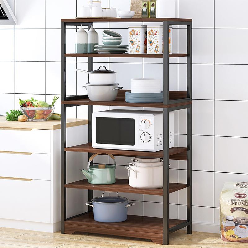 厨房多功能置物架落地多层收纳架碗架用品家用微波炉置物架子