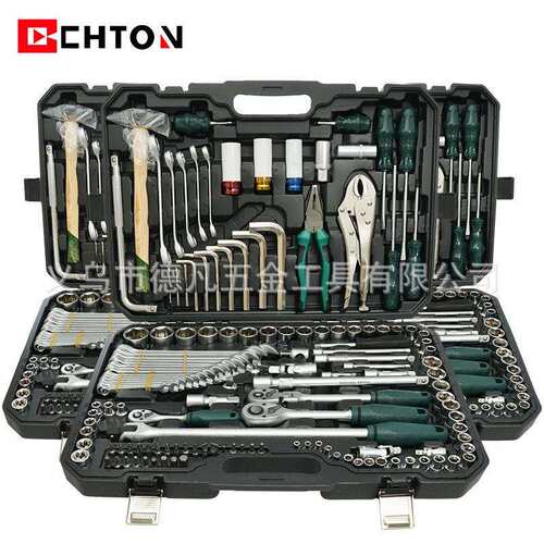 142+2件套高品质24齿亚光72齿珍珠镍扳手套筒汽修组套工具套装