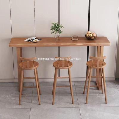 北欧小户型家用隔断玄关桌凳休闲靠墙长条吧台桌折叠吧台桌奶茶桌