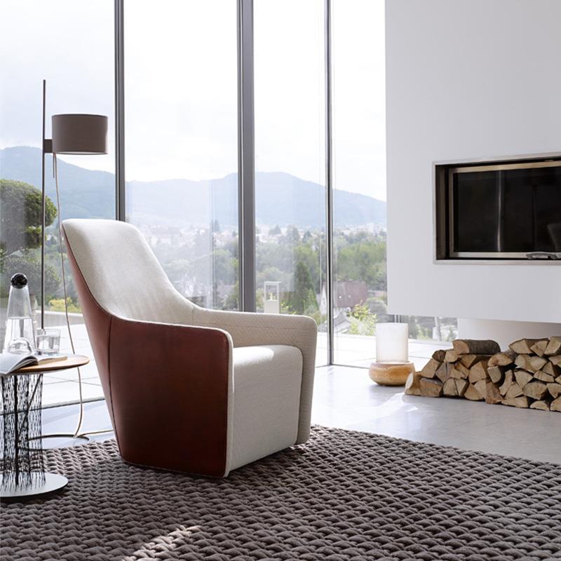 厂家直销极简沙发椅酒店大堂贵宾室商务接待单人布艺休闲沙发椅