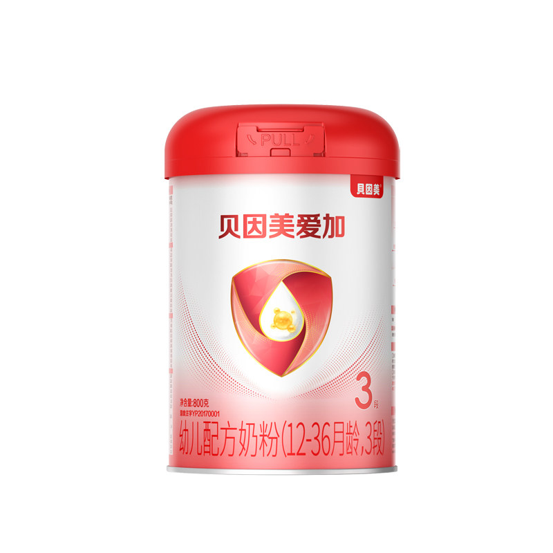 贝因美爱加幼儿配方奶粉3段800g/罐含乳铁蛋白DHA三段官方旗舰店