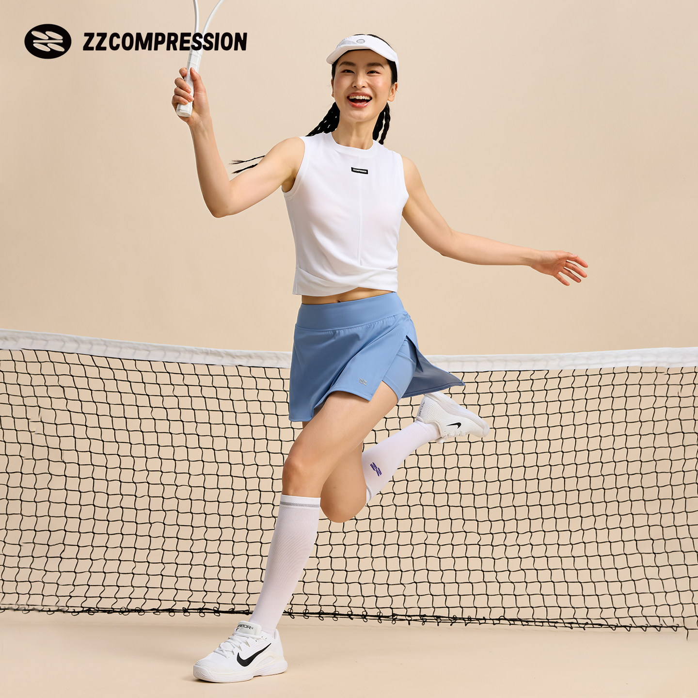 ZZCOMPRESSION无袖扭结运动背心速干吸湿排汗瑜伽健身跑步羽毛球