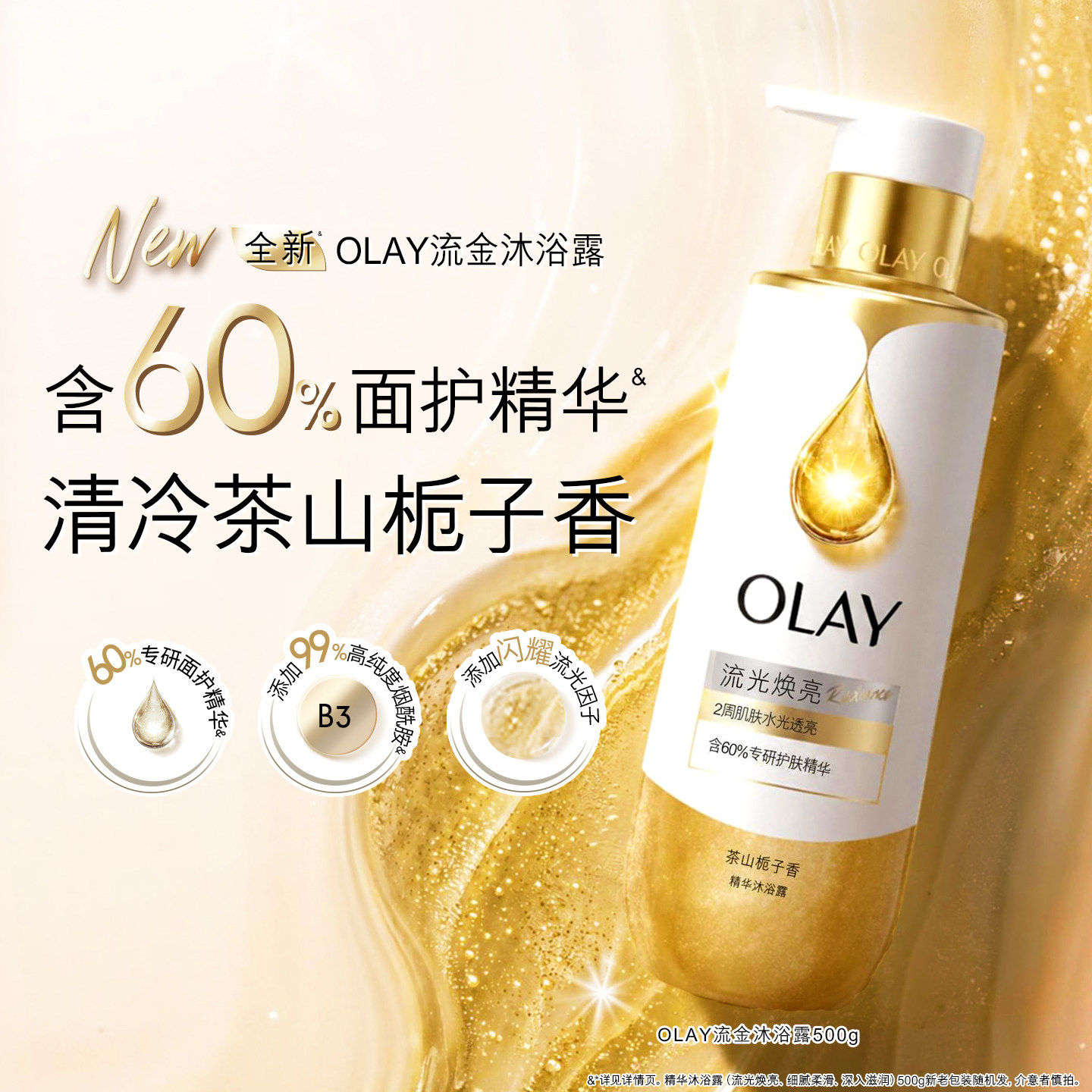 【新品上市】OLAY流金精华沐浴露男女士添加烟酰胺果酸香氛沐浴乳图片