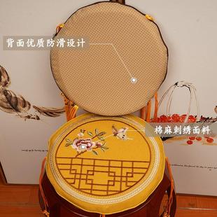 红木鼓凳四季 中式 通用圆形古筝凳海绵坐垫方形凳子防滑垫子套罩