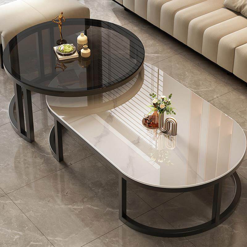 岩板茶几客厅家用2025新款轻奢高级感现代简约玻璃茶几桌小户型