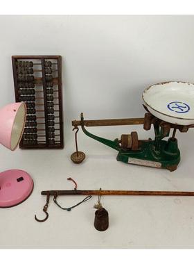 六七八十年代供销社老物件盘子秤老秤杆小台灯算盘子复古怀旧收藏