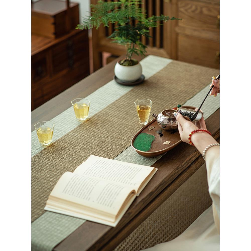清衣防水稻草茶垫茶台布茶旗桌旗中国禅宗竹垫干泡沫日本茶盘垫Wa