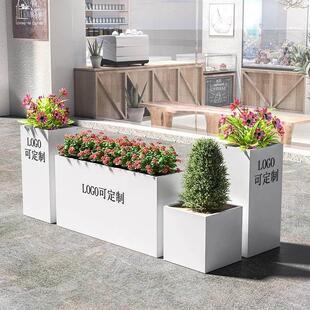 户外不锈钢花箱组合定制阳台花盆种植箱广场花坛花钵铁艺成品花槽