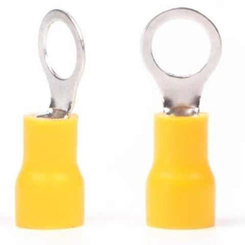 德国进口圆形接线端子冷压接线端子欧式RV2-4 3.5//5/6/8绝缘铜鼻