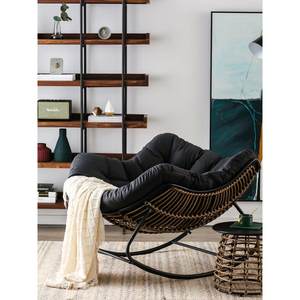 曼好家休闲藤摇椅藤编懒人椅子大人摇摇椅午睡椅北欧阳台家用躺椅