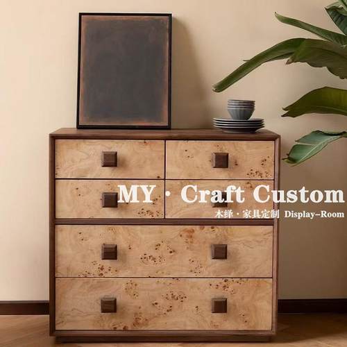 中古风覆古树瘤储物斗柜设计师款诧寂风客厅创意收纳餐柜玄关柜