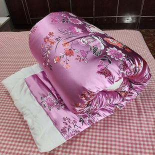 老式丝绸被套包边被罩粉红杭州绸缎面结婚覆古风龙凤缎面单件被面