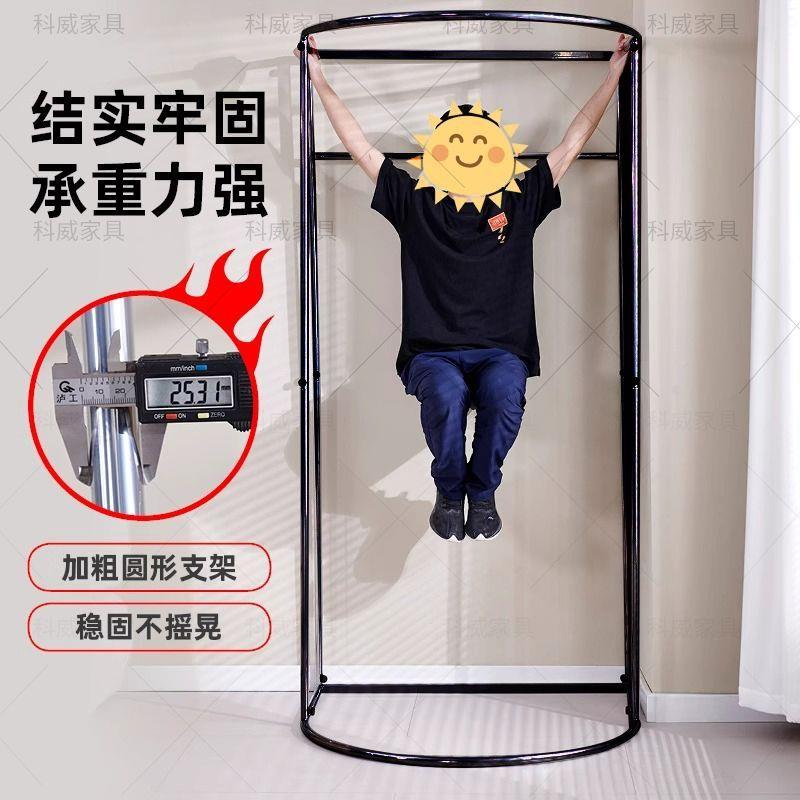 服装店商场移动试衣间门帘更衣室展示架便携式落地布帘简易换衣间