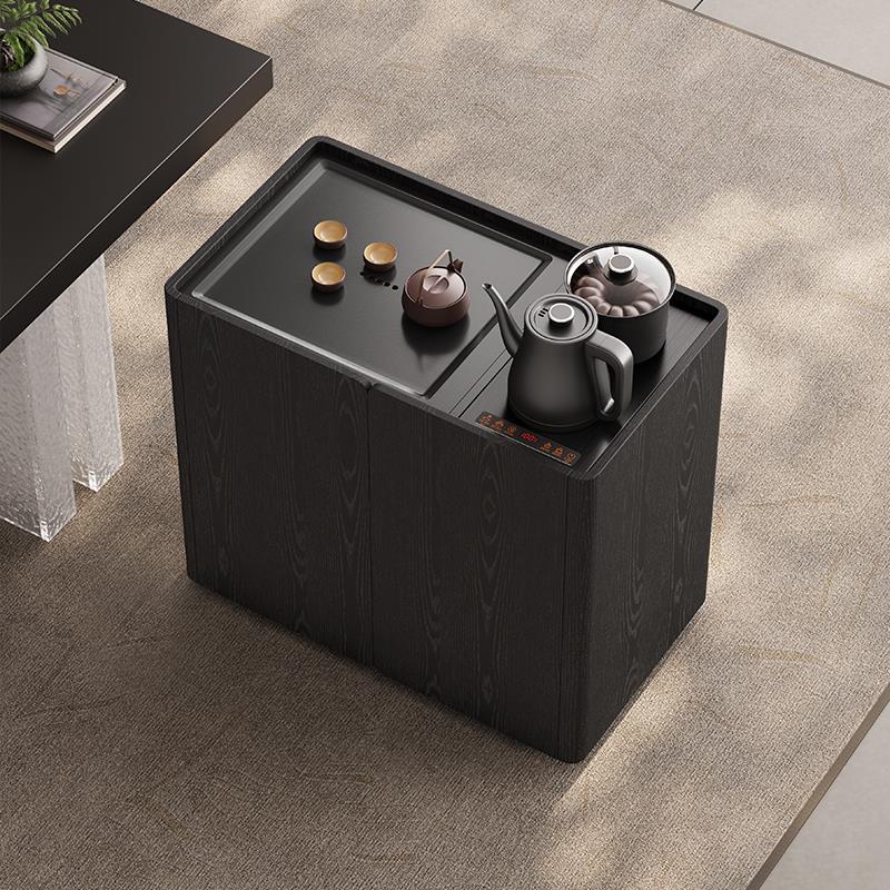移动茶台自动上水实木边柜小茶桌简约现代家用阳台茶几茶水柜茶车