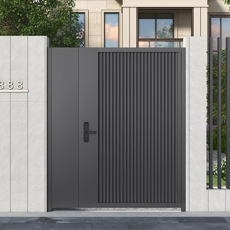 户外不锈钢院子门入户花园门单双开现代铁艺别墅庭院大门定制锌钢