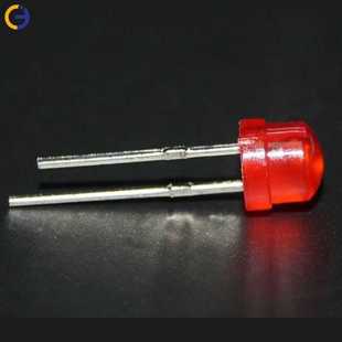 led灯珠f5草帽红发红带卡红灯 5mm草帽红发红 高亮红光