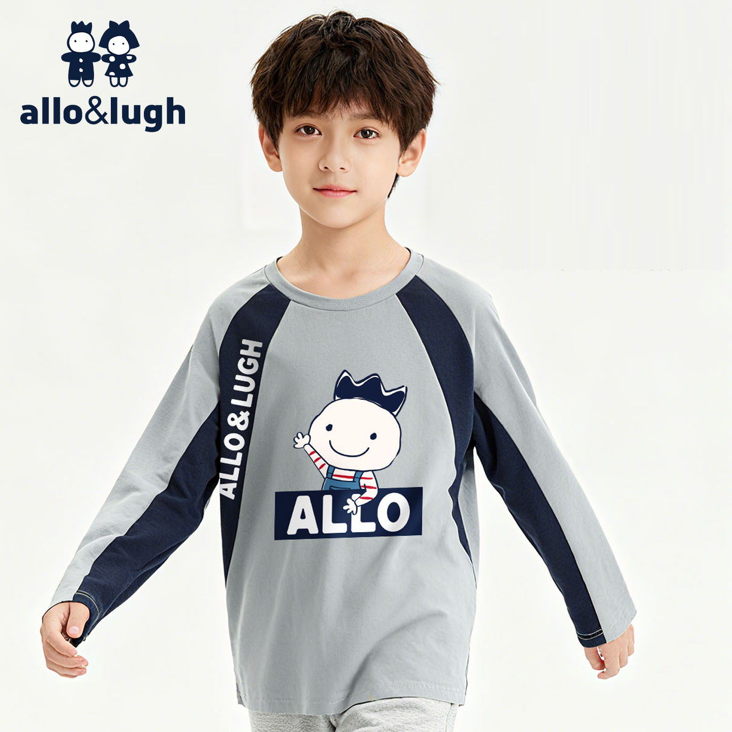 阿路和如童装男童长袖t恤2025年秋冬新款帅气大童上衣儿童卫衣