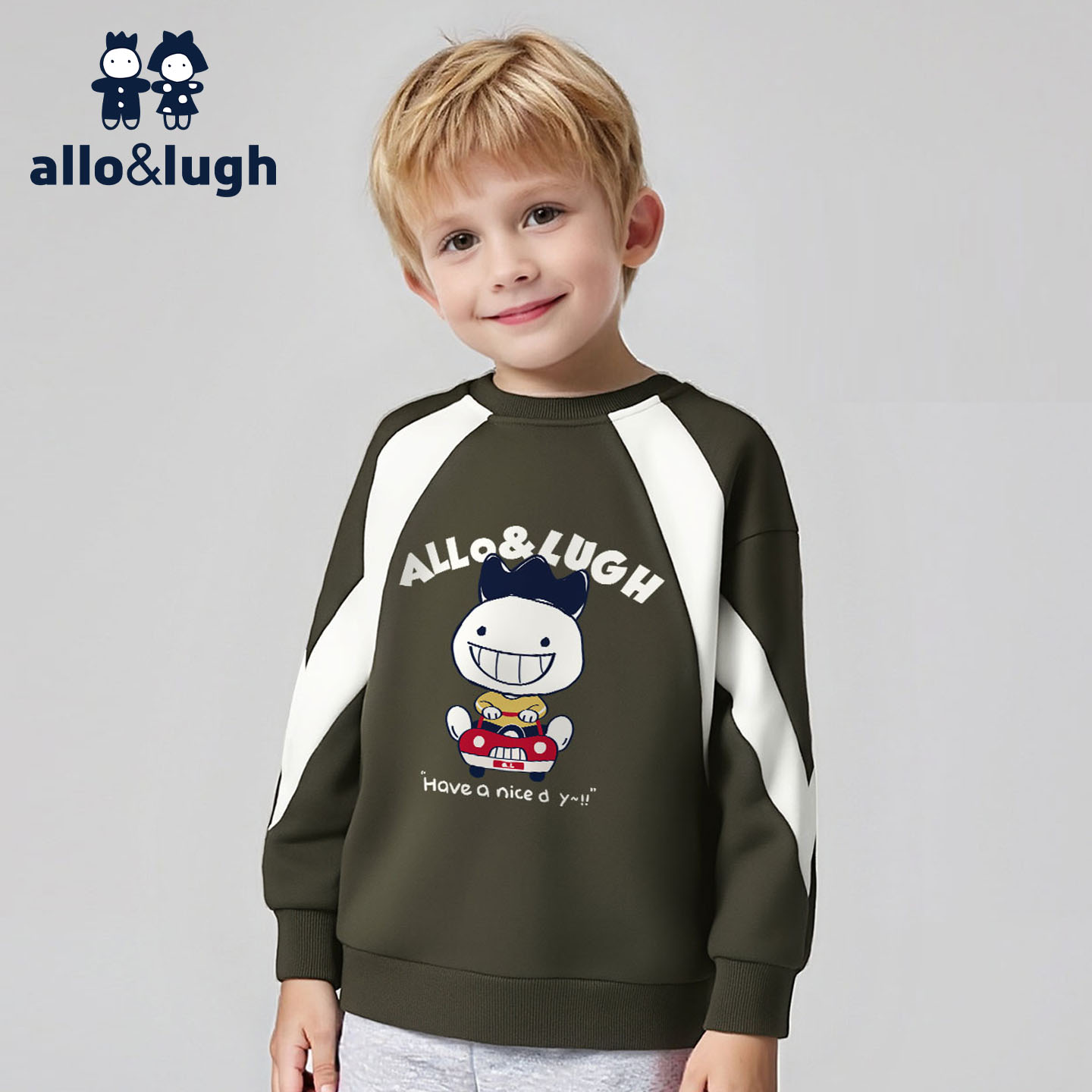 阿路和如男童卫衣春秋款2025新款儿童秋装卫衣秋季中大童运动休闲