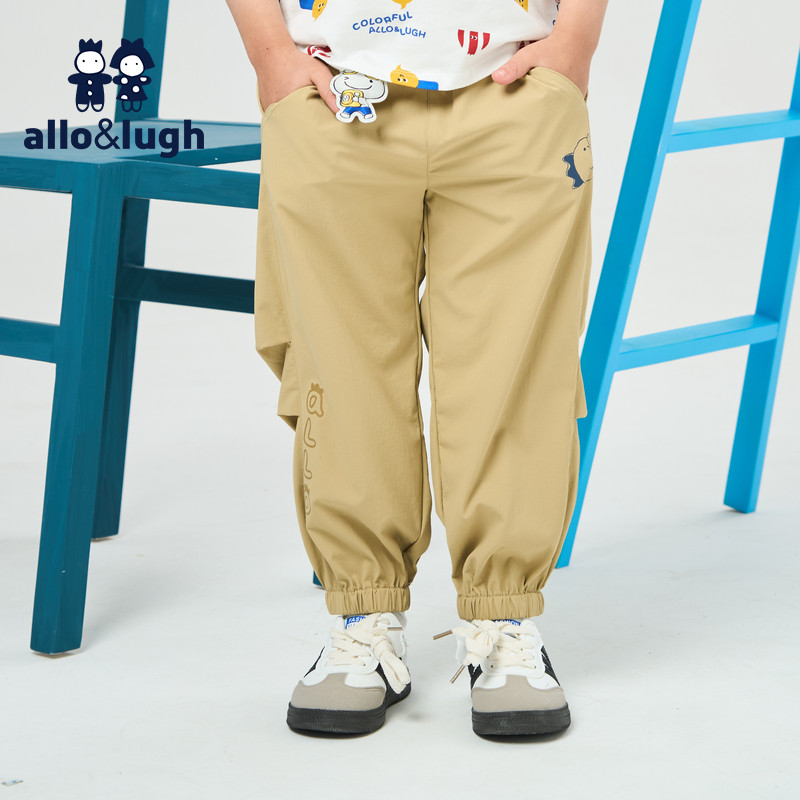 【防晒】allolugh26年夏季新款男童休闲伞兵裤运动长裤舒适美术馆