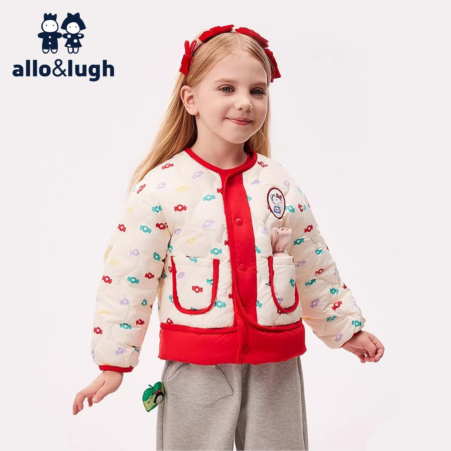 阿路和如轻暖儿童羽绒服