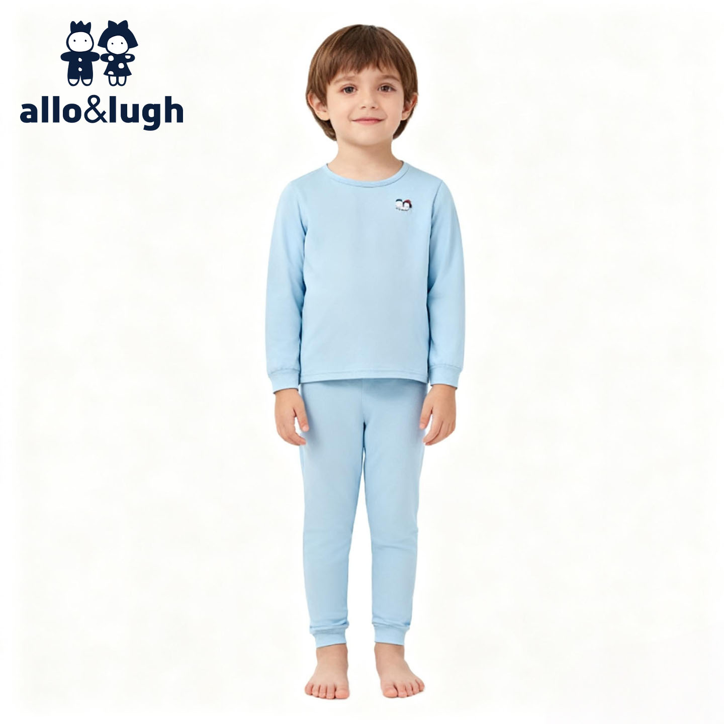 阿路和如儿童睡衣秋冬女童男童德绒保暖内衣家居服秋衣秋裤套装