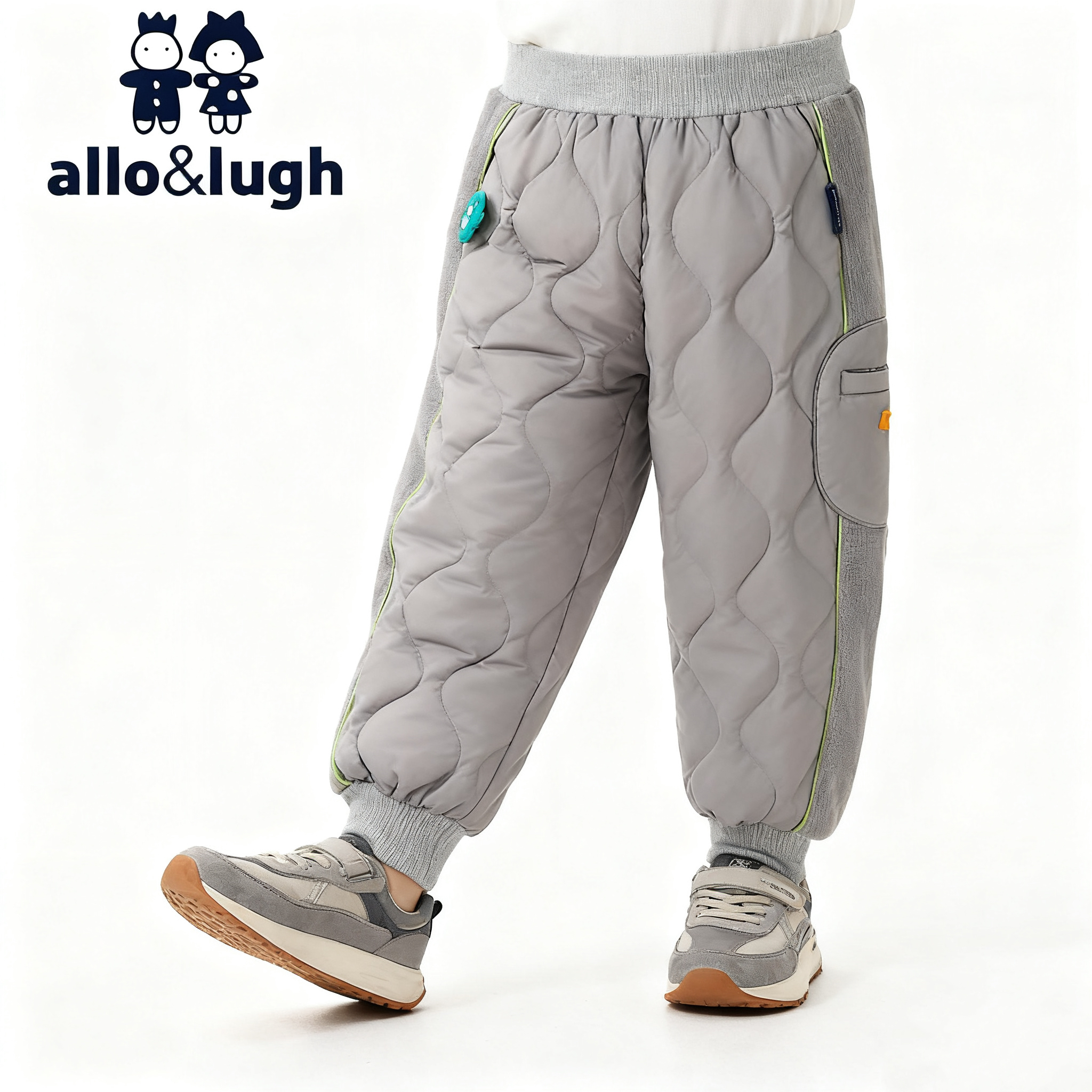 阿路和如冬季新款儿童保暖羽绒裤