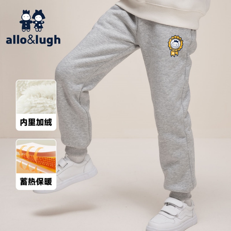 【加绒保暖】阿路和如男童长裤2025年秋冬儿童加厚印花男孩运动裤