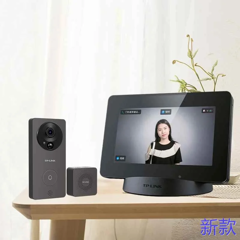 tp-link可视门铃带显无线示屏智能猫眼监控摄像头家用手机远程语