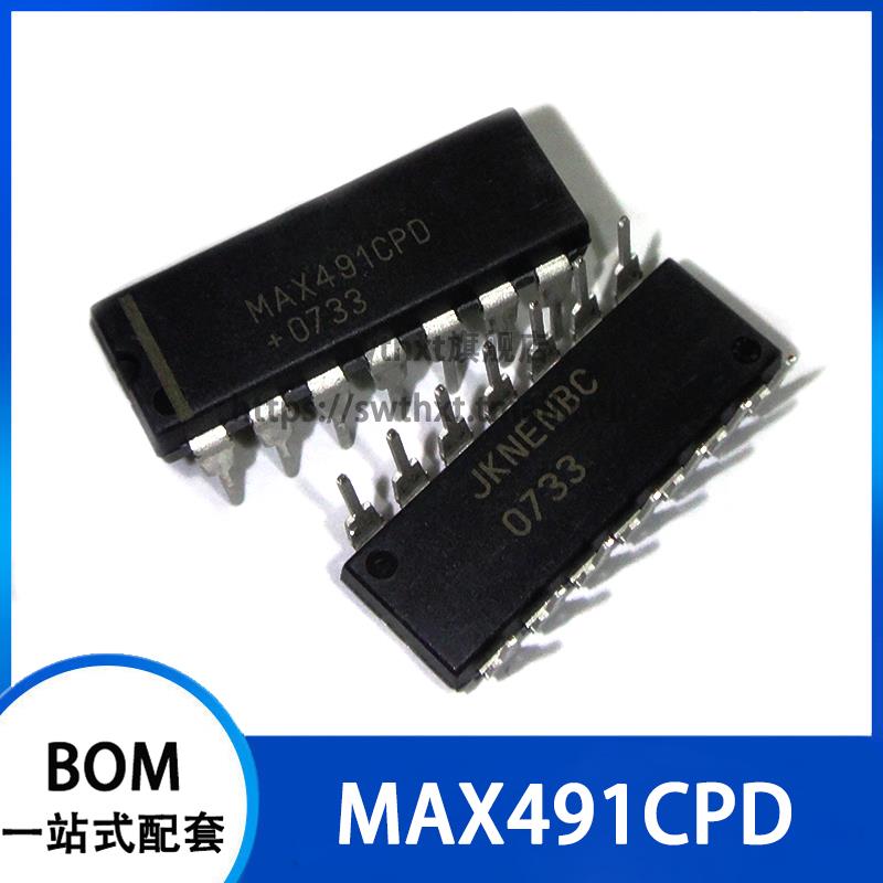 MAX491CPD+  收发器IC 直插DIP-14