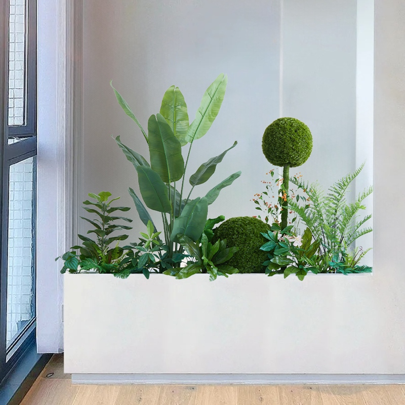 仿真绿植阳台玄关场景仙人掌装饰商场橱窗美陈旅人蕉热带植物造景