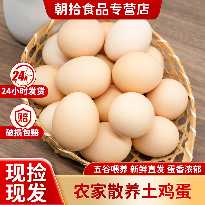 正宗农家散养土鸡蛋10/20/30/40枚新鲜谷物柴鸡蛋现捡现发虫草蛋