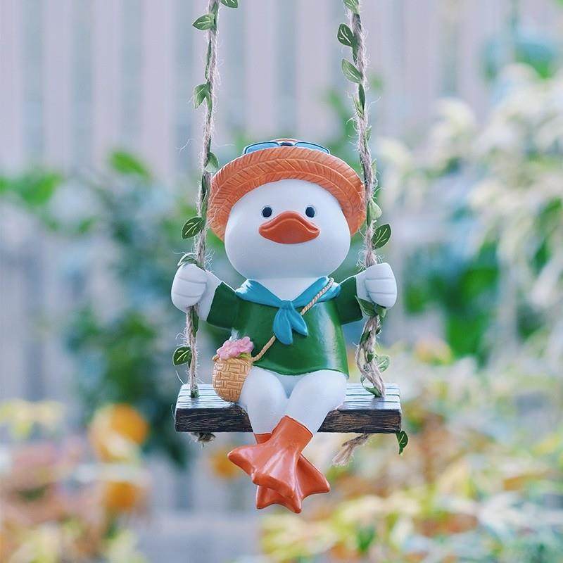 户外花园摆件景微观造景庭院阳布置卡通小鸭子荡秋千墙面园艺挂件,家居饰品,户外/庭院摆件,淘宝优惠券,粉丝福利购,淘宝优惠卷