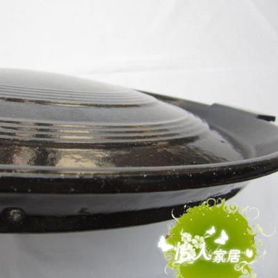 搪瓷韩式圆拱形铸铁锅盖烧烤盘铁板烧盘烤肉箅子牛排烤锅烤炉43cm