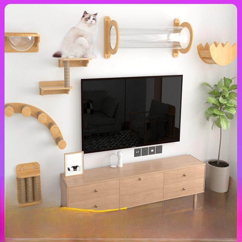 新款猫爬架挂墙面墙壁式猫墙猫窝猫树壁挂式全实木猫抓墙猫跳台,宠物/宠物食品及用品,猫爬架,淘宝优惠券,粉丝福利购,淘宝优惠卷