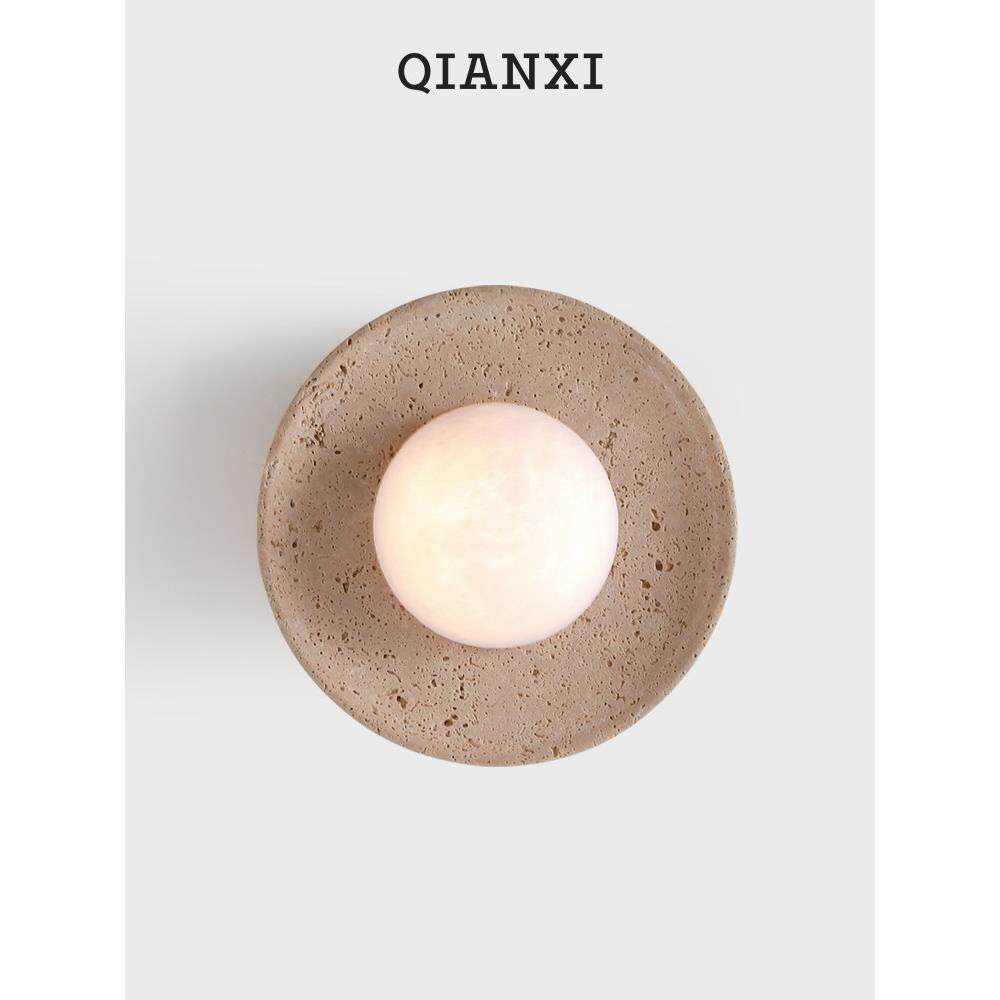 迁西壁灯卧室床边中世纪瓦比萨比风格客厅背景墙走廊楼梯黄色石灰