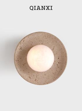 迁西壁灯卧室床边中世纪瓦比萨比风格客厅背景墙走廊楼梯黄色石灰