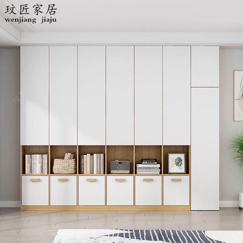定制简约客厅书柜一体整墙书橱书房成品组合家庭图书馆书架背景墙
