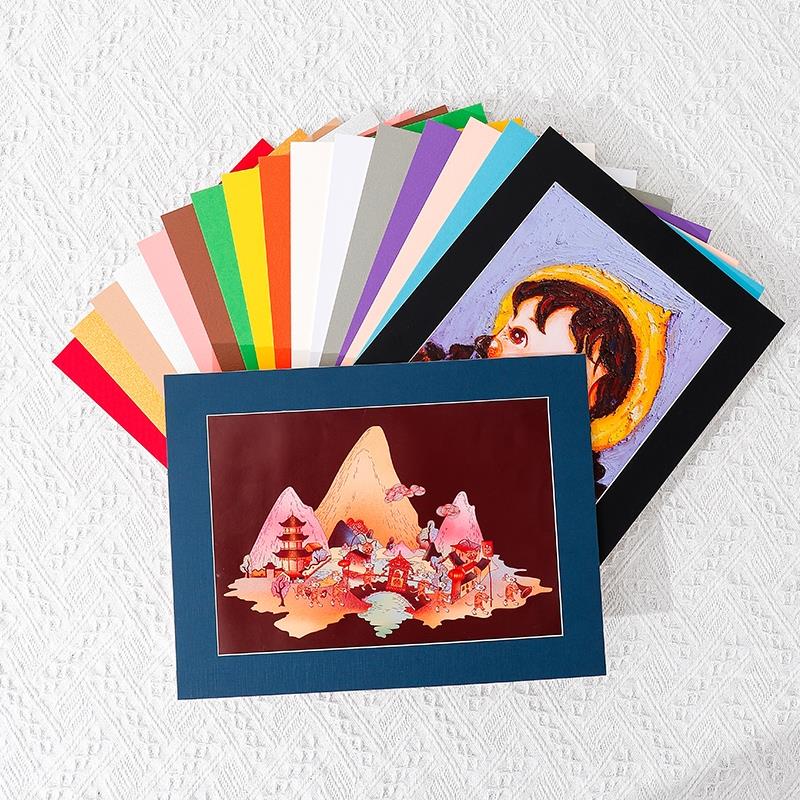特价彩色卡纸相框 儿童画 画装裱画 画框8开 4K挂墙A4B5简易厚硬