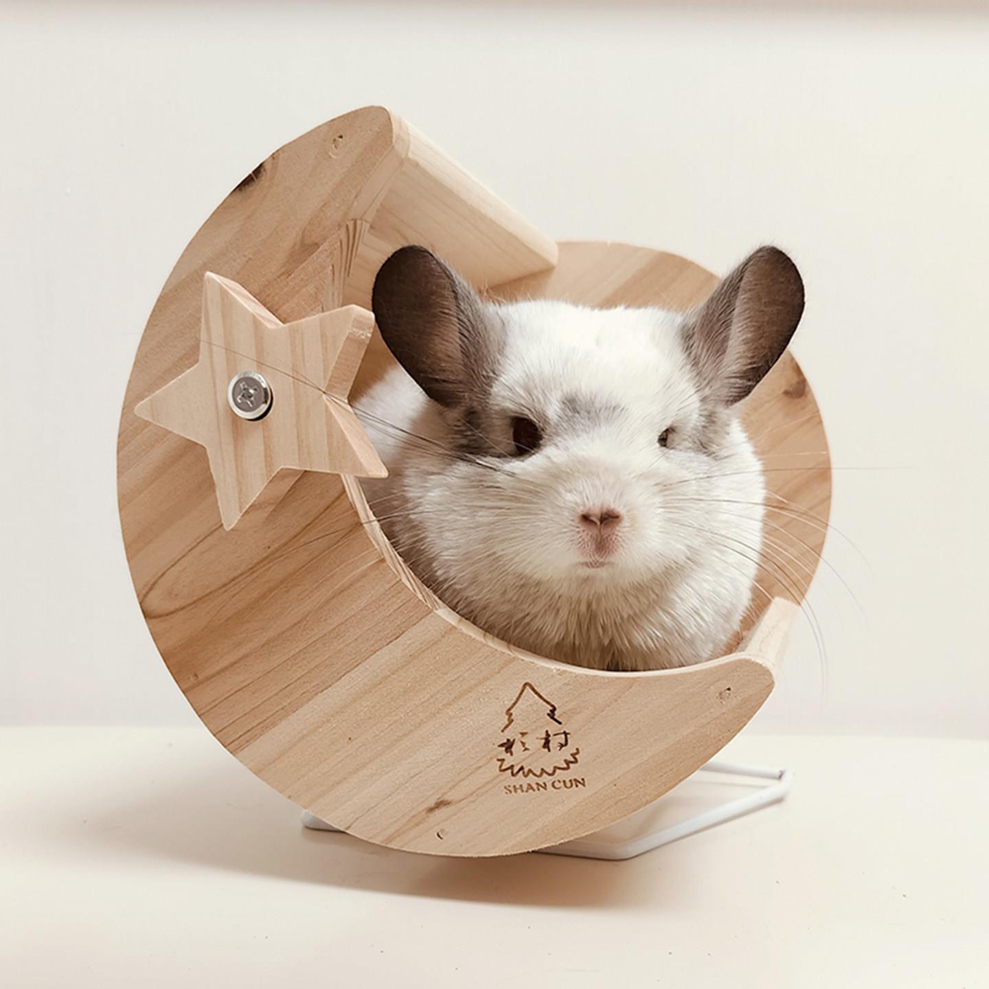 龙猫木屋木窝月亮窝蛋壳窝实木材质全竹钉适用铁笼毛丝鼠专用家具