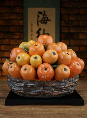 枇杷果篮陶瓷装饰品石湾娃娃金玉满堂带来富贵宝果家居装饰客厅入