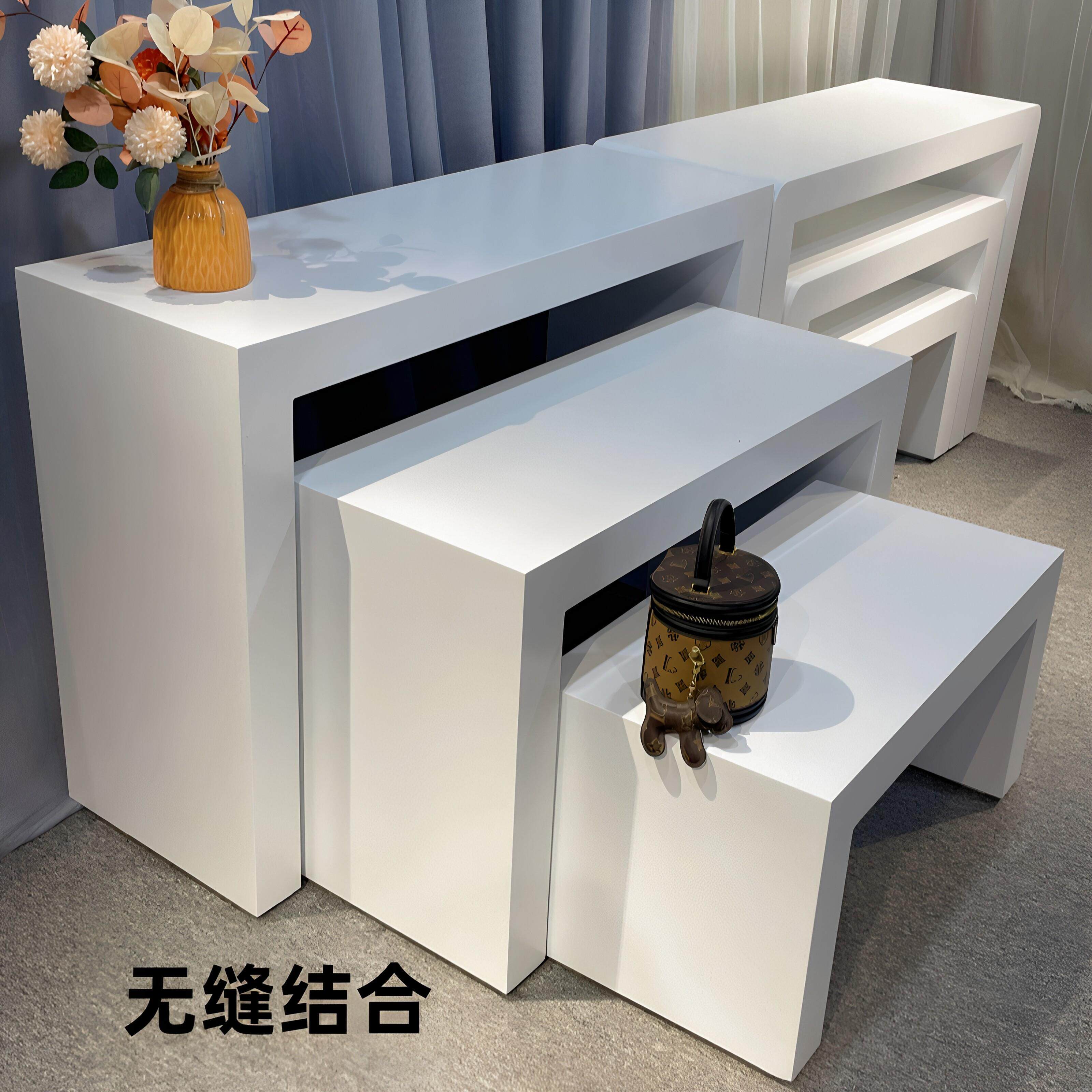 可定制木质烤漆U型展台展示柜产品陈列柜展厅摆台商用会展展示桌
