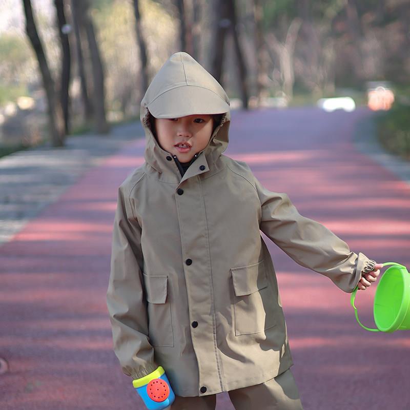 儿童雨衣背带雨裤连体安吉游戏服两用款防水男女童幼儿园演出服装