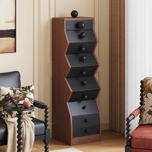 欢喜实木斗柜卧室储物柜客厅靠墙抽屉式五斗橱覆古床尾边柜几