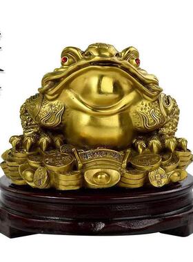纯铜金蟾摆件大小招财旺财风水金蝉三足蟾蜍家用店铺收银台办公室