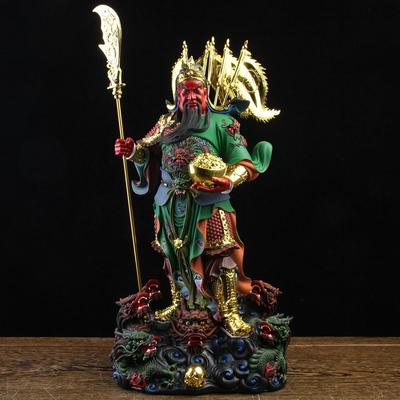 武财神爷佛像九龙元宝关公神像关羽关帝二爷树脂招财家用供奉摆件