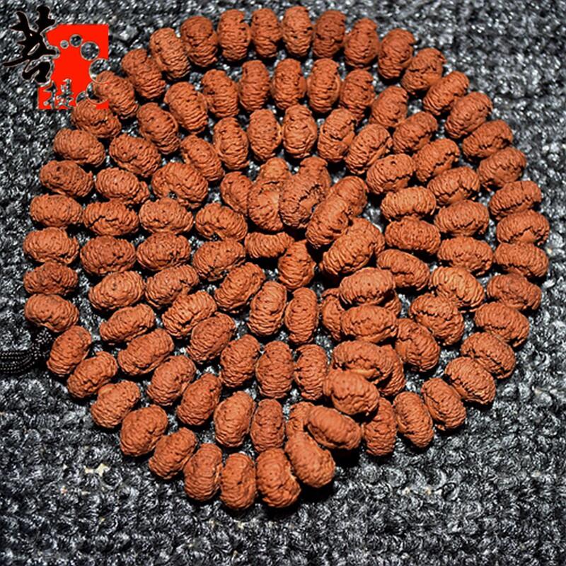 正宗精选野生粗纹矮桩磨盘莲花菩提子原籽手串手链佛珠项链108颗